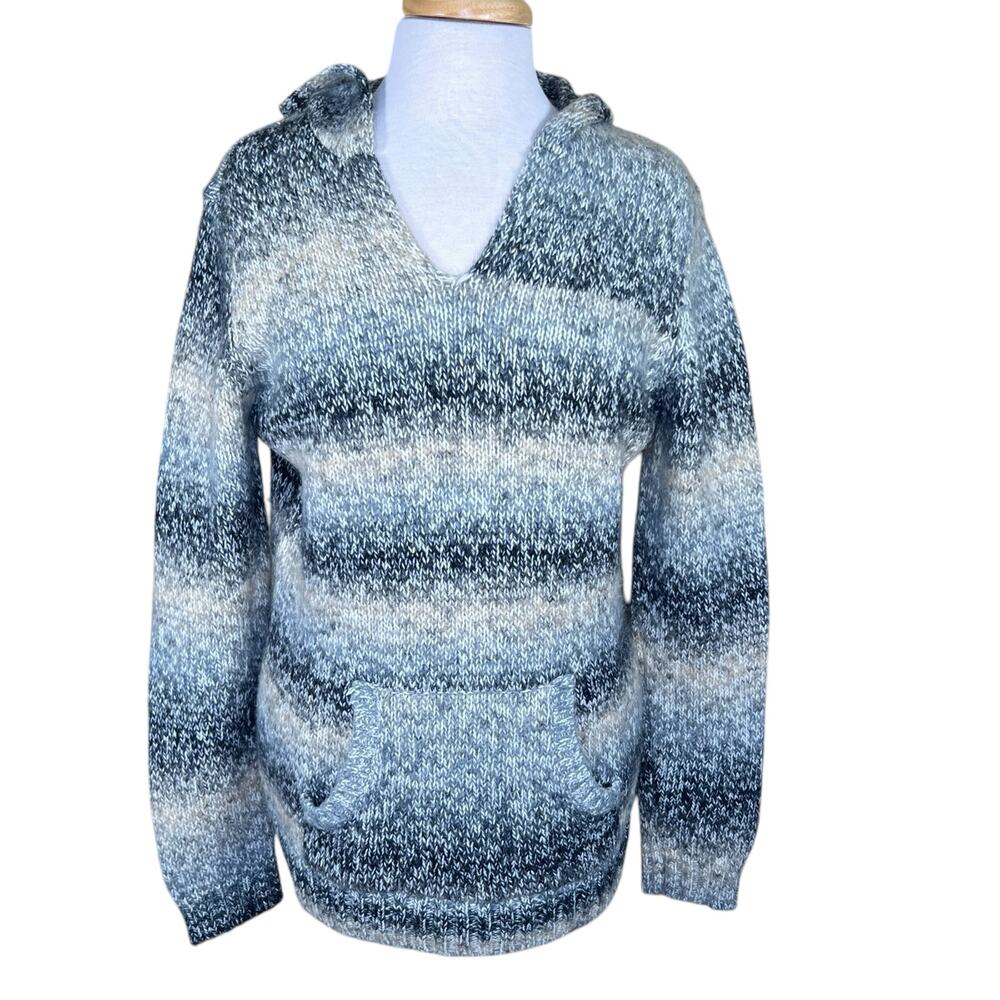 Guide Series Wool Blend Neutral Colors Knit Pullover Hoodie w/Kangaroo Pocket XL